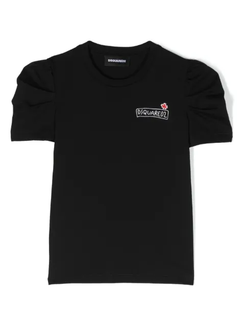 DSQUARED2 KIDS logo-print puff-sleeve T-shirt