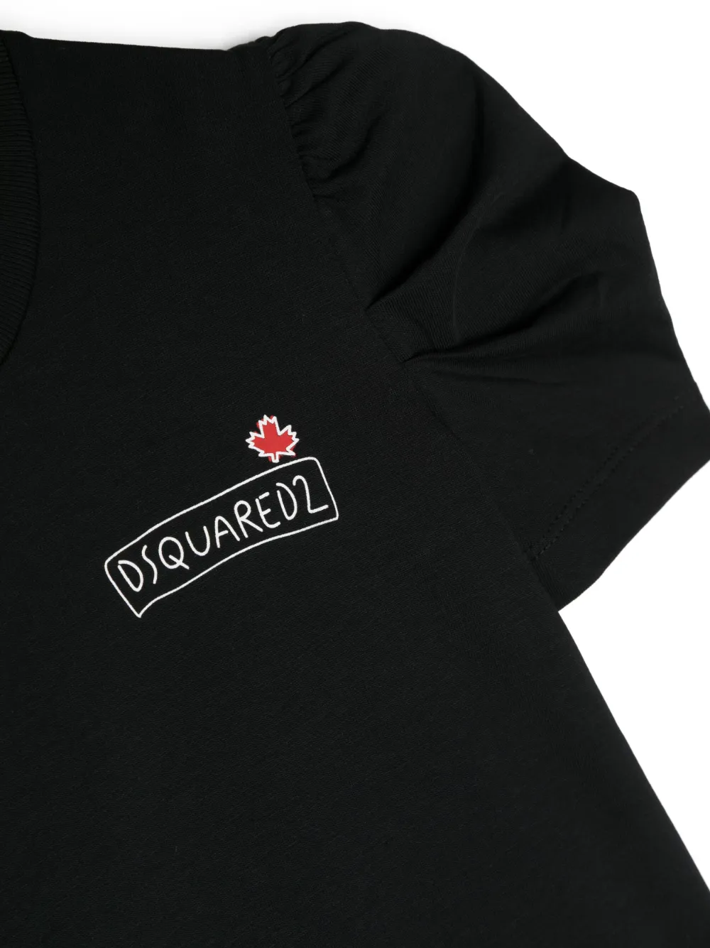 Dsquared2 Logo-print Puff-sleeve T-shirt In Schwarz