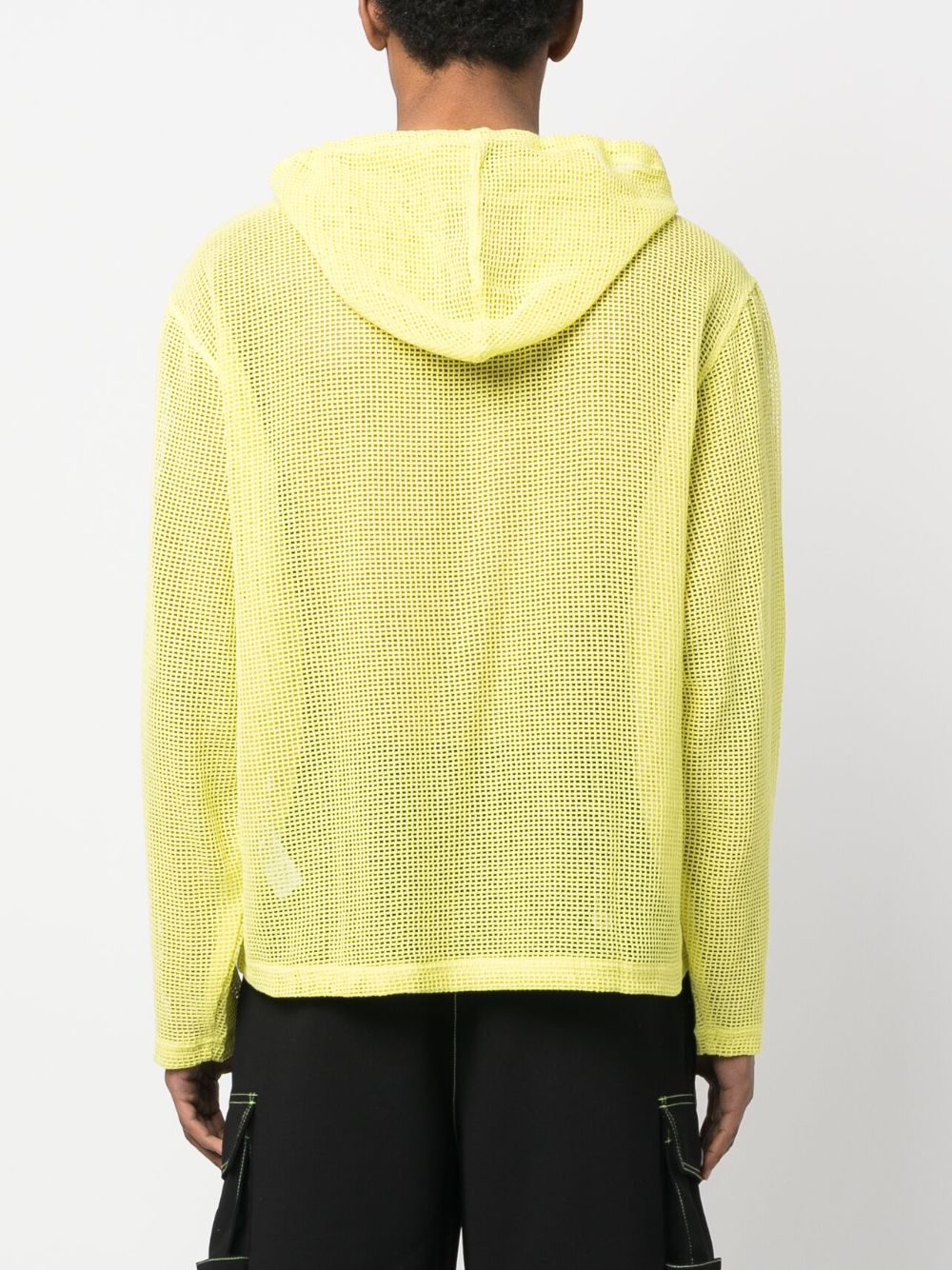 Shop Stussy Perforated Long-sleeve Hoodie In Yellow