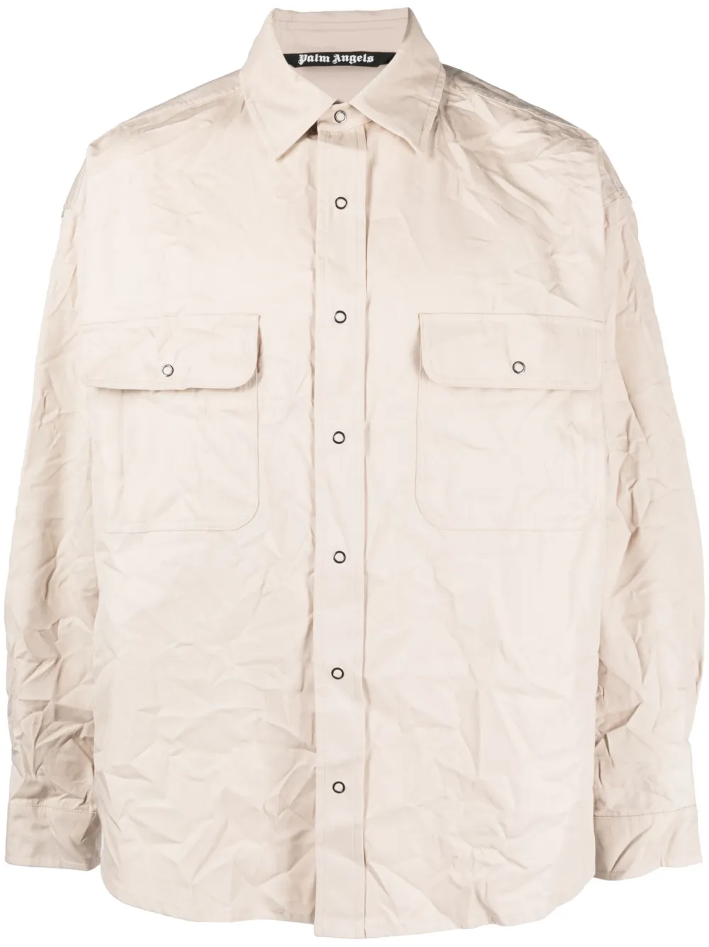 Palm Angels logo-print long-sleeve shirt - Neutrals