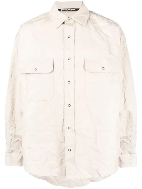Palm Angels logo-print long-sleeve shirt