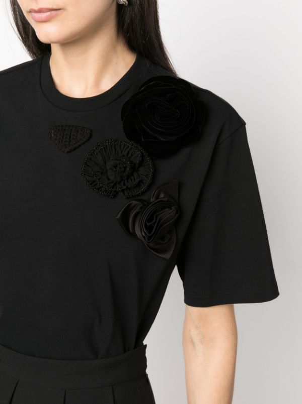 Prada flower-appliqué Cotton T-shirt - Farfetch