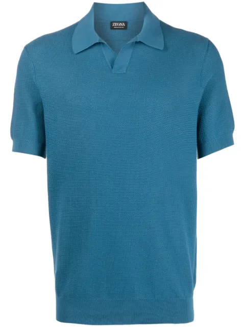 Zegna jacquard short-sleeve polo shirt