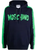 Moschino logo-print pullover hoodie - Blue