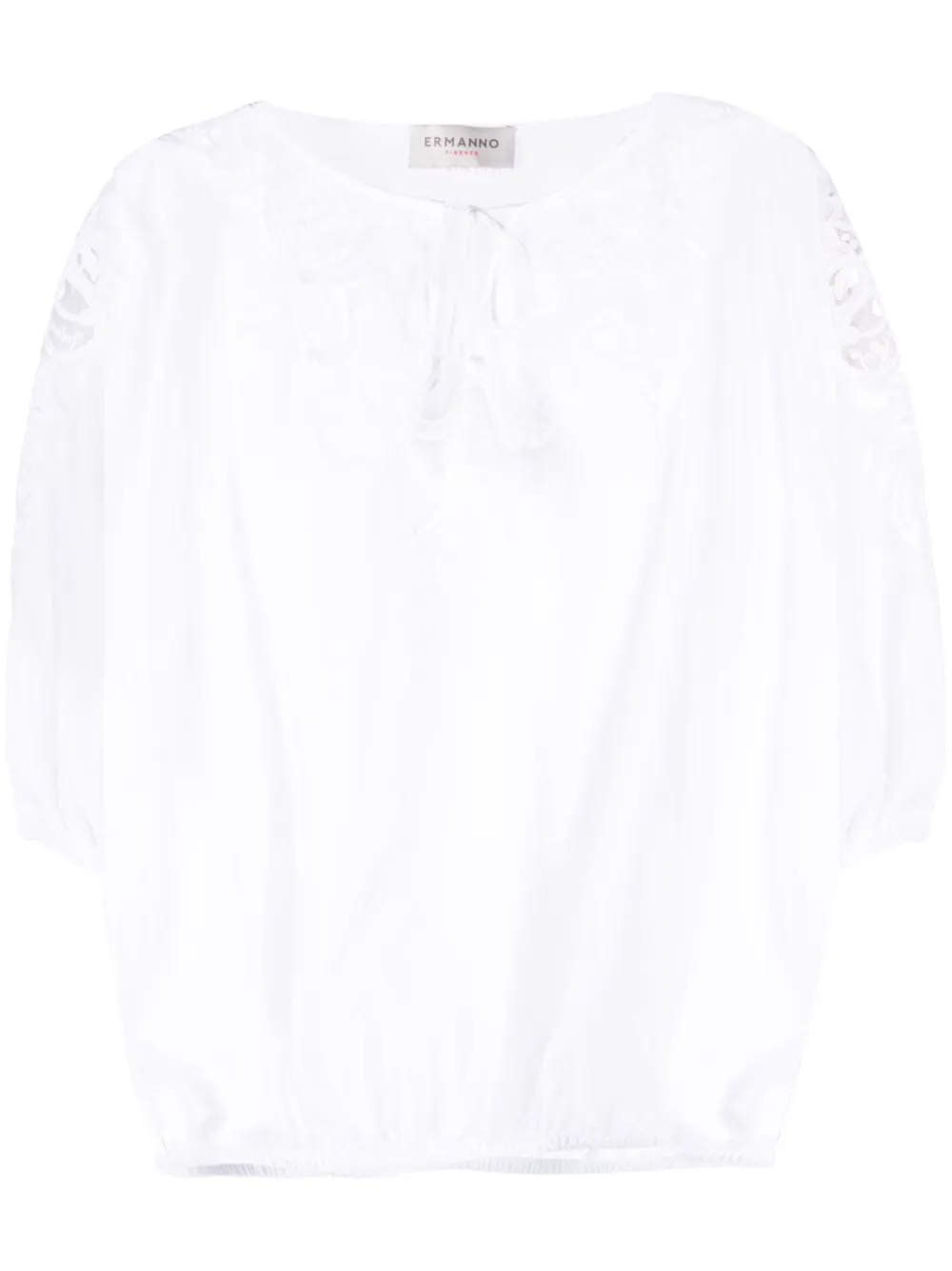 ERMANNO FIRENZE guipure-lace-detail blouse