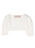 La Stupenderia cropped long-sleeve knitted cardigan - White