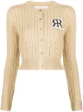 Rokh logo-patch cable-knit cardigan - Neutrals