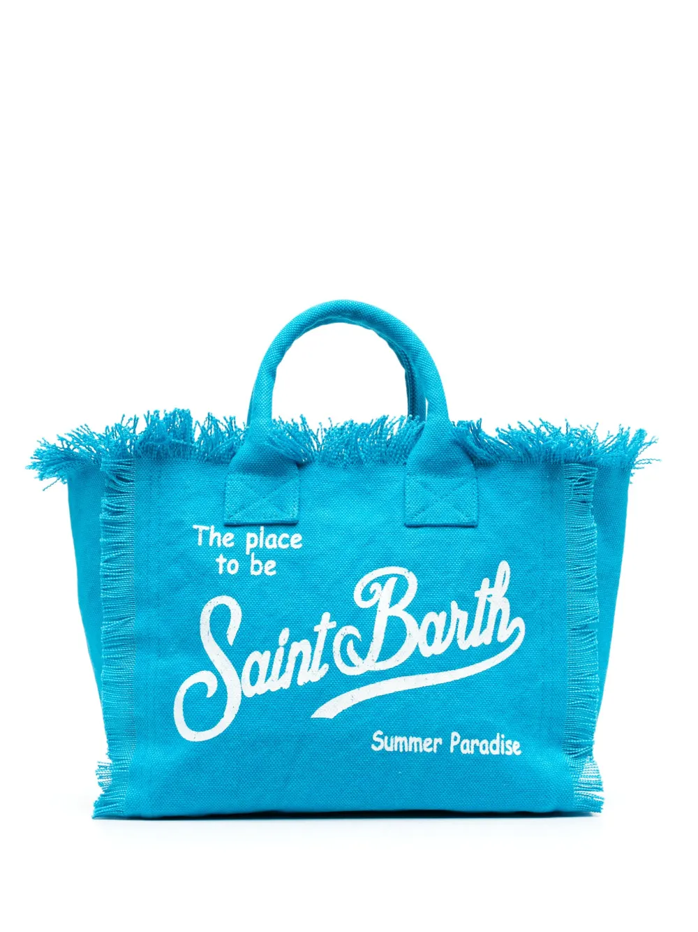 Mc2 Saint Barth Kids' Colette Embossed-print Beach Bag In Blue