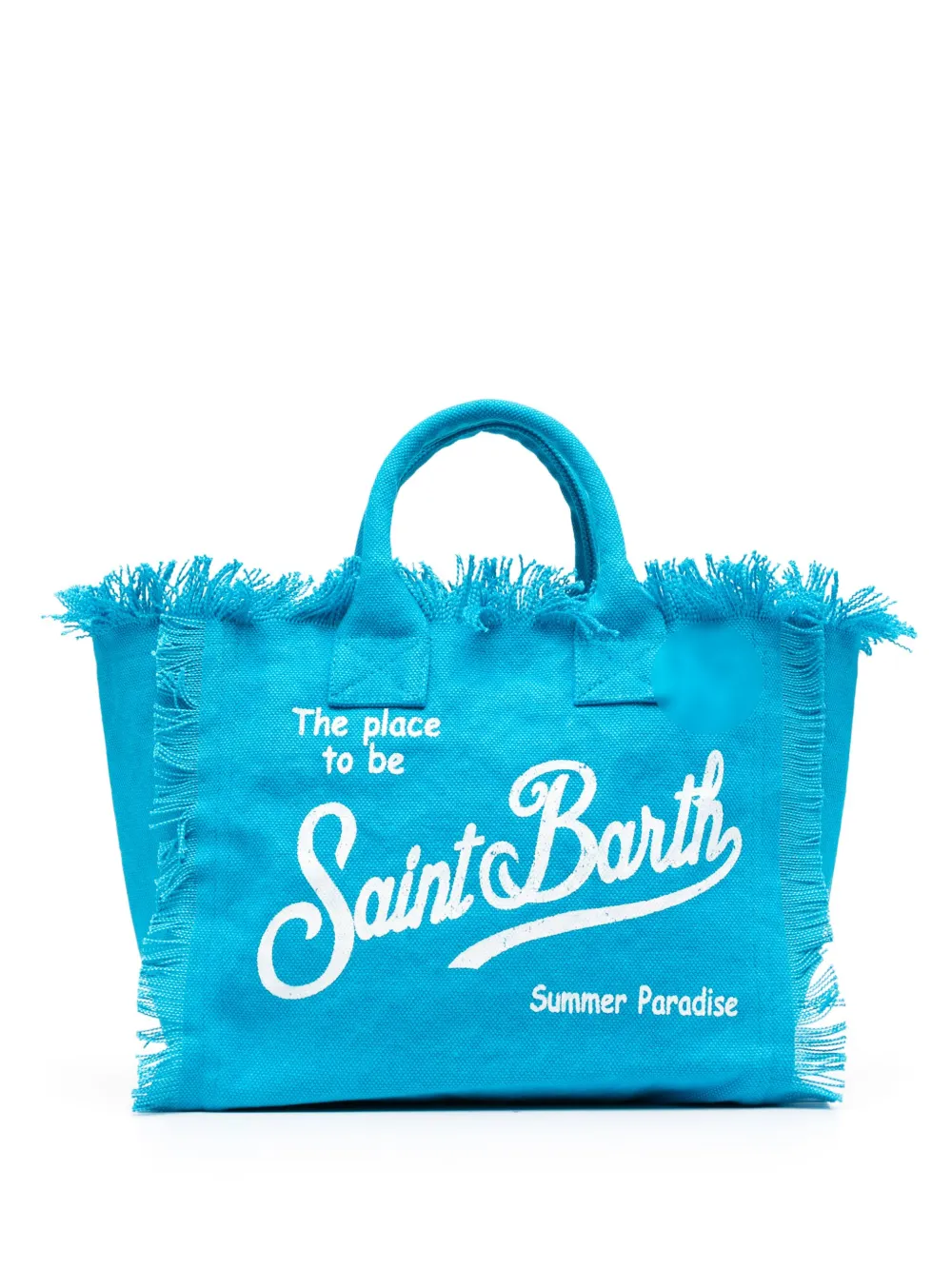 Mc2 Saint Barth Colette Embossed-print Beach Bag In Blue