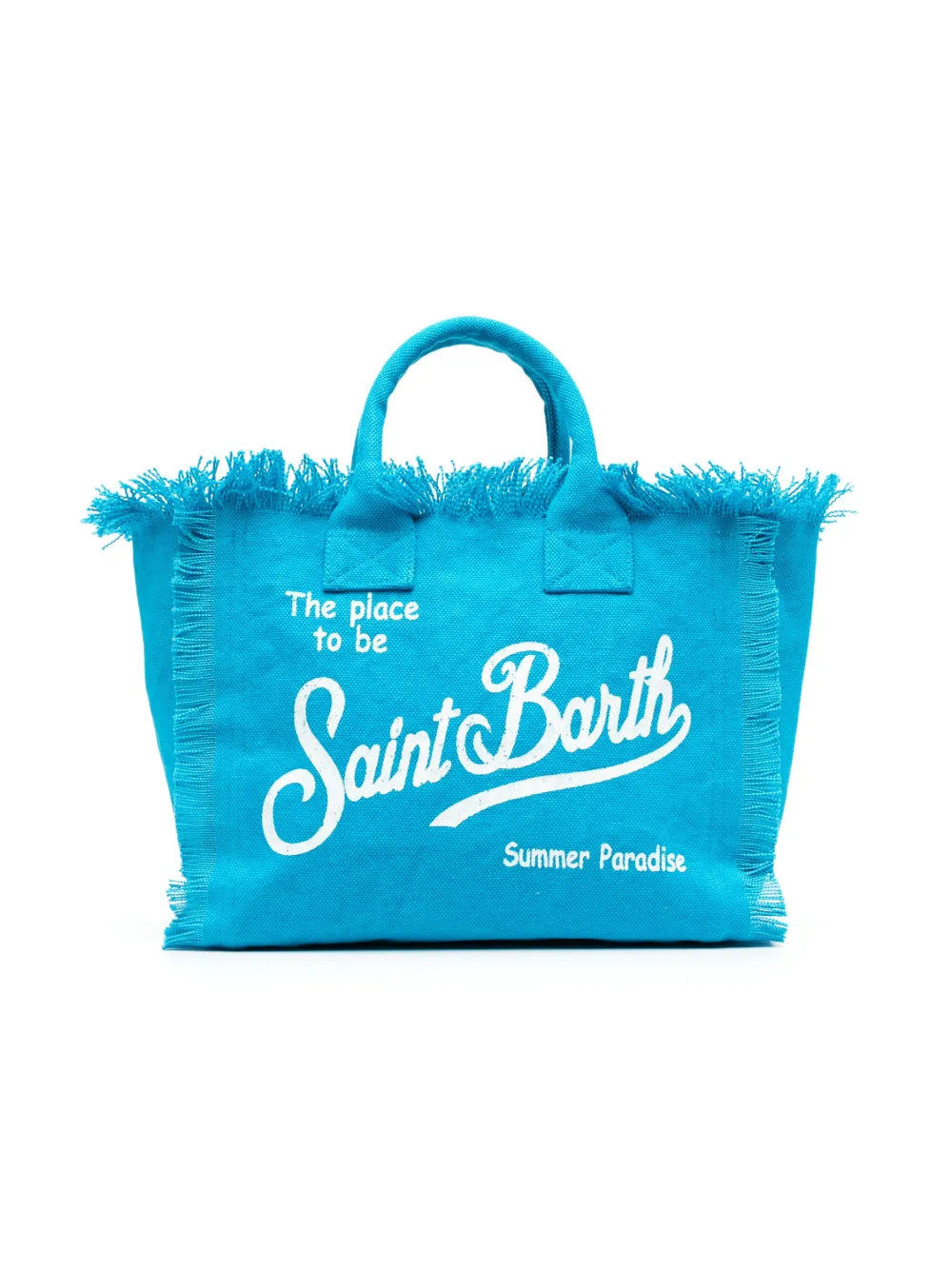MC2 Saint Barth Kids logo-print canvas beach bag | Blue | Image 1