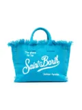 MC2 Saint Barth Kids logo-print canvas beach bag - Blue