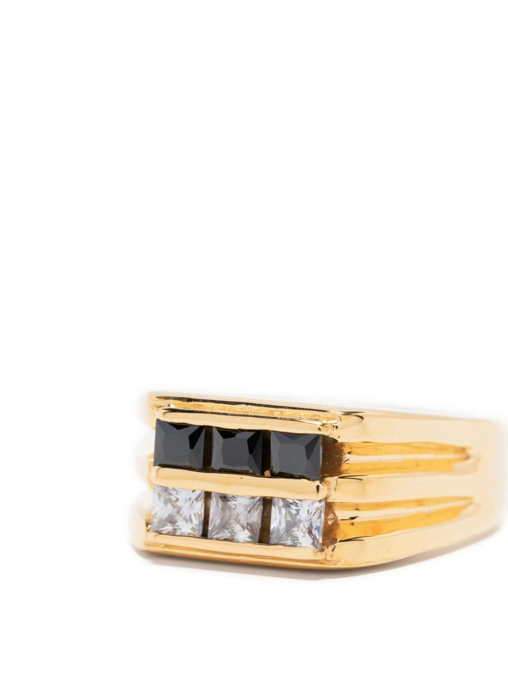 Image 2 of Ernest W. Baker 6 Stone gold-plated ring
