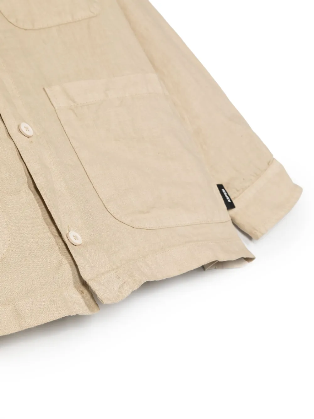 Aspesi Button-fastening Linen Shirt In Neutrals