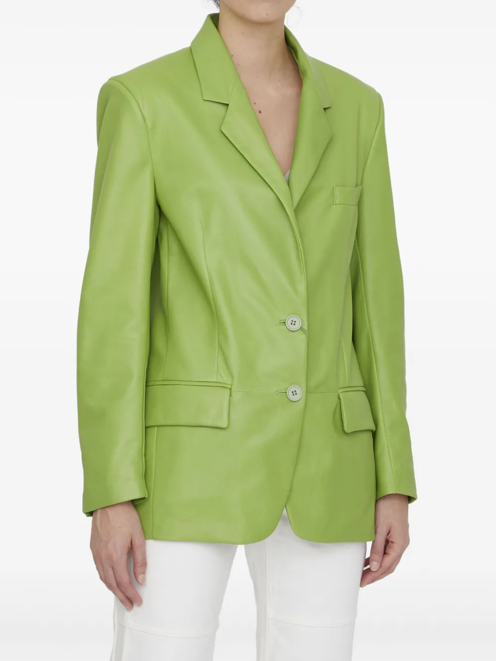 Salvatore Santoro Leren blazer - Groen