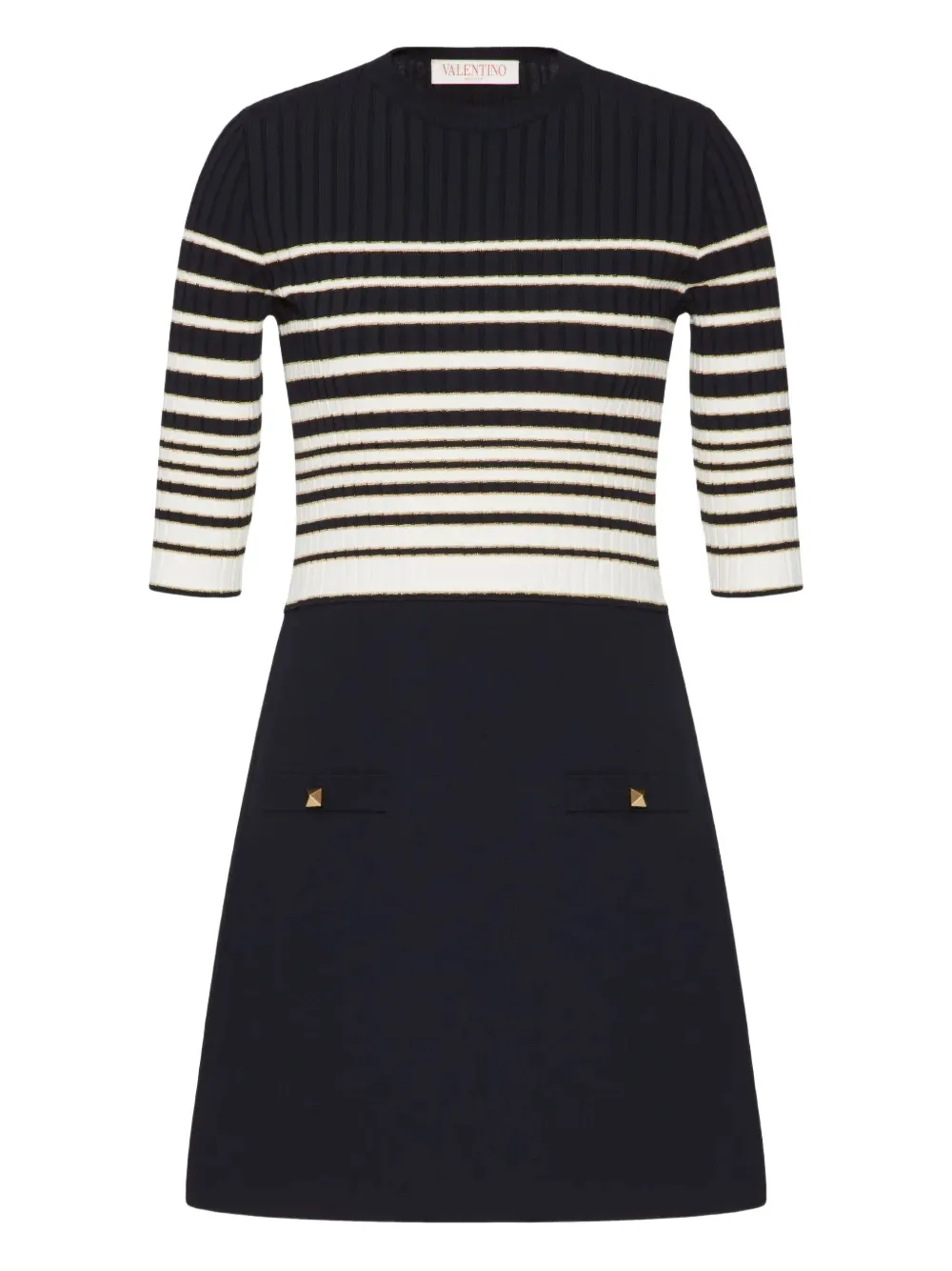 Valentino Garavani striped lurex minidress | Blue | Image 1