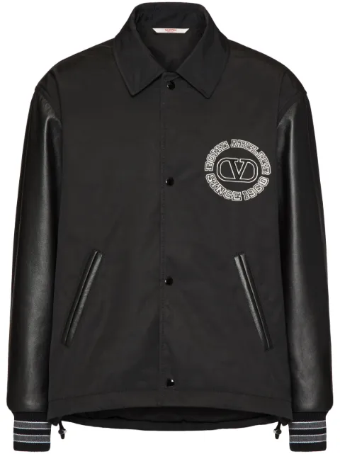 Valentino Garavani logo-patch varsity jacket