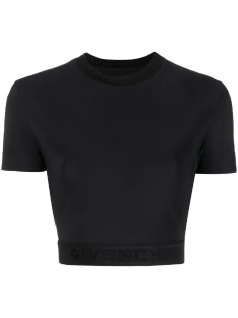 Givenchy logo-waistband cropped T-shirt