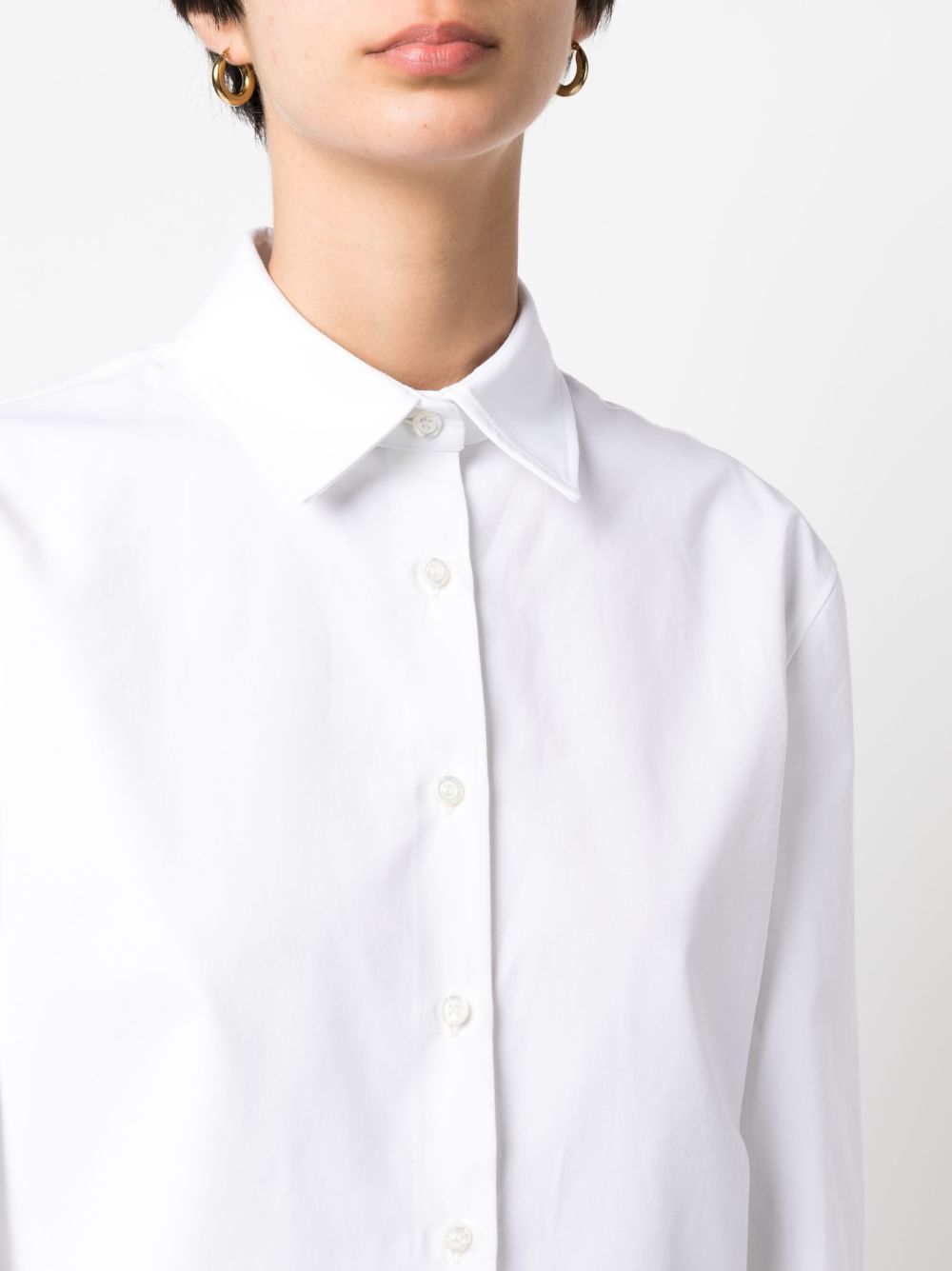 Shop Armarium Long-sleeve Cotton Shirt In White