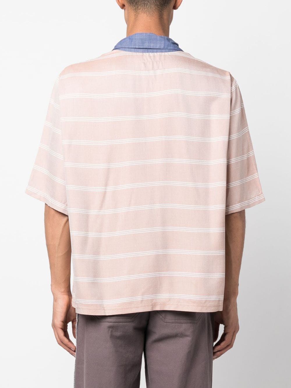 Shop 4sdesigns Striped Cotton Shirt In Nude