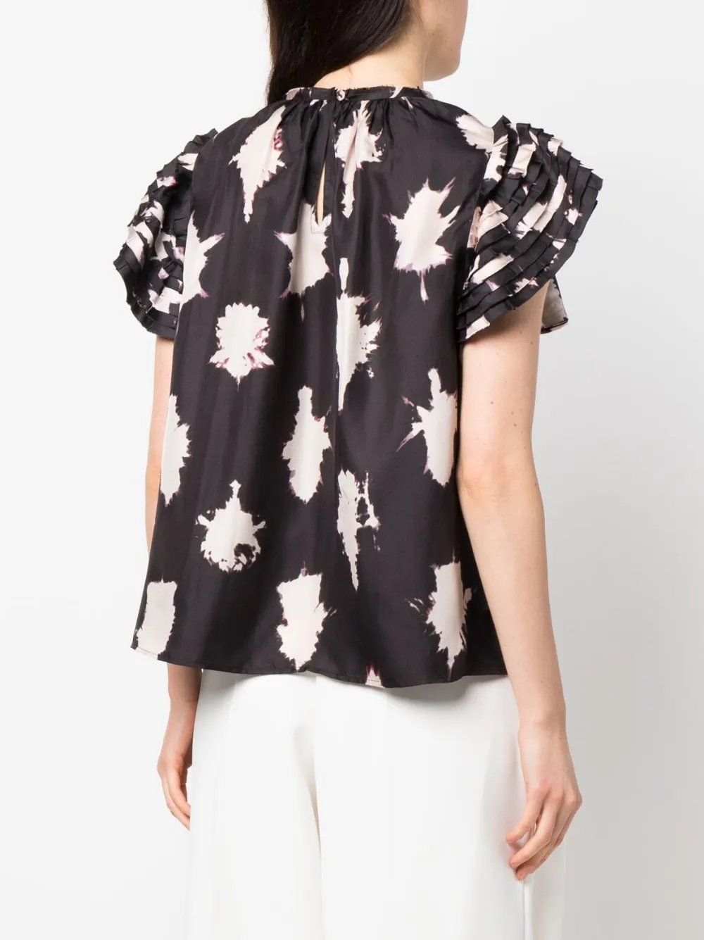 Ulla Johnson Splotch-print Silk Blouse In Black