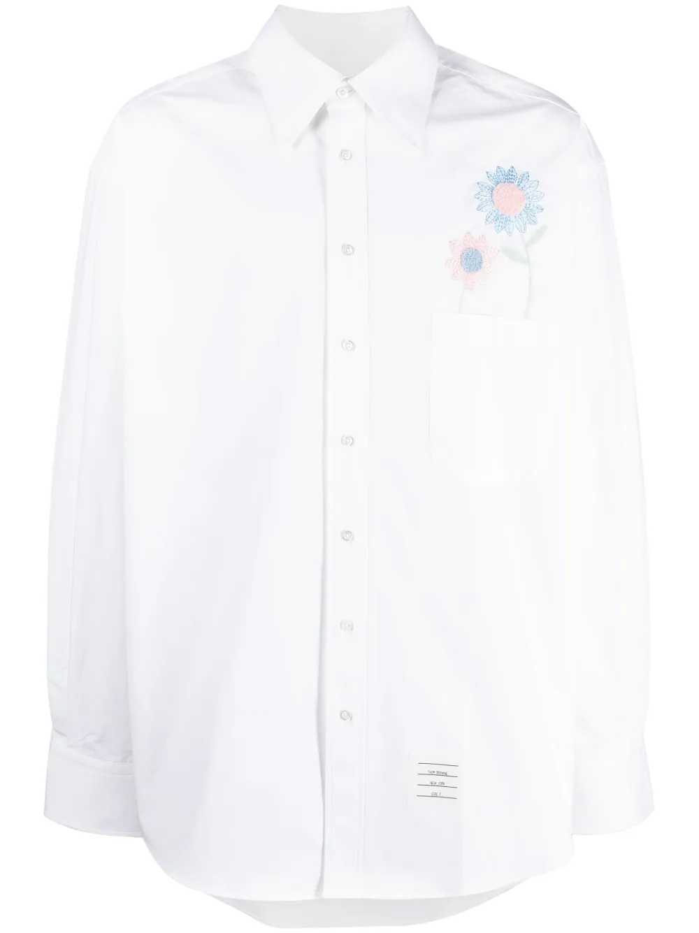 Thom Browne Madras Flower パッチ シャツ - ホワイト Thom Browne Madras Flower パッチ シャツ - ホワイト