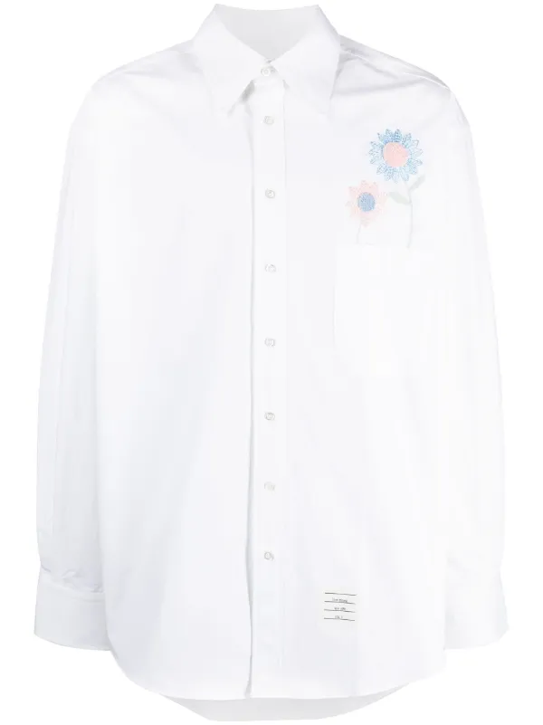 Thom Browne Madras Flower パッチ シャツ | ホワイト | FARFETCH JP