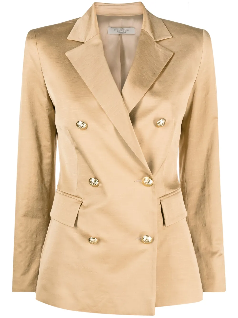 D.exterior Double-breasted Blazer In Natural
