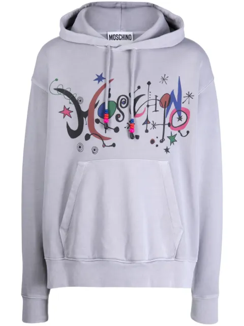 Moschino logo-print cotton hoodie