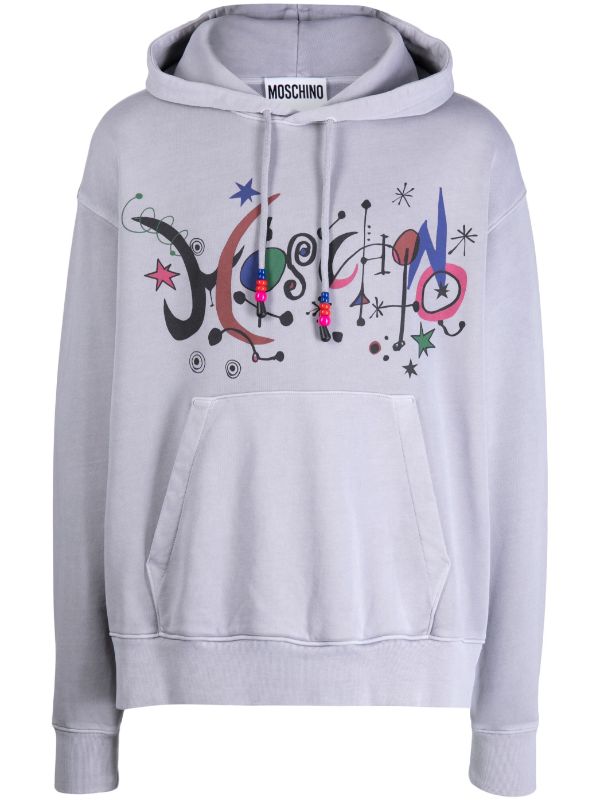 Moschino italian discount logo cotton hoodie