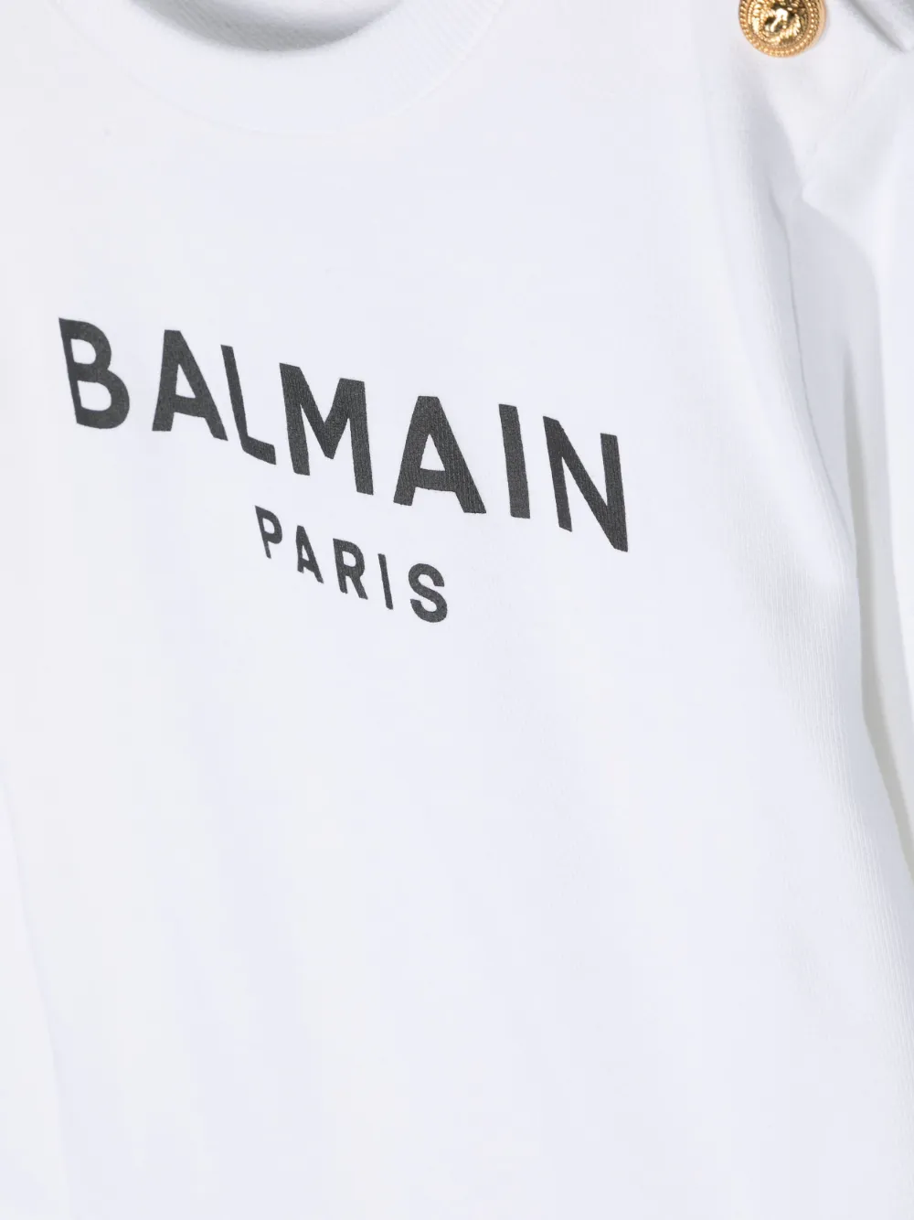 Balmain Logo-print Cotton Sweatshirt In Weiss