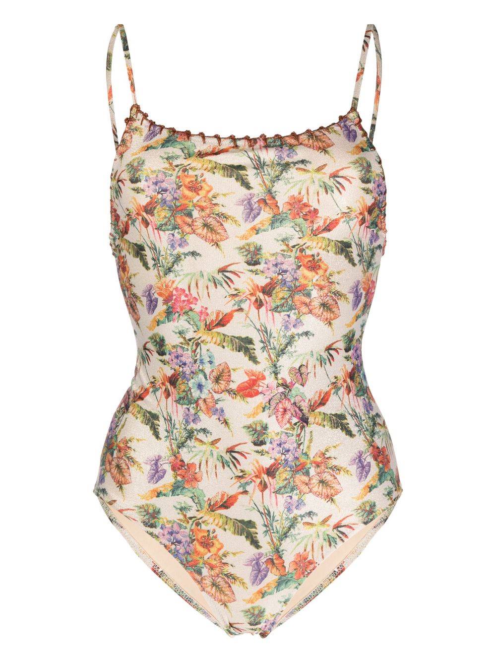 Anjuna floral-print square-neck swimsuit