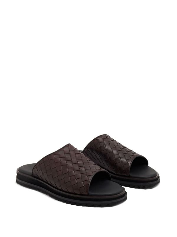 Barrett Interwoven Leather Slides Farfetch