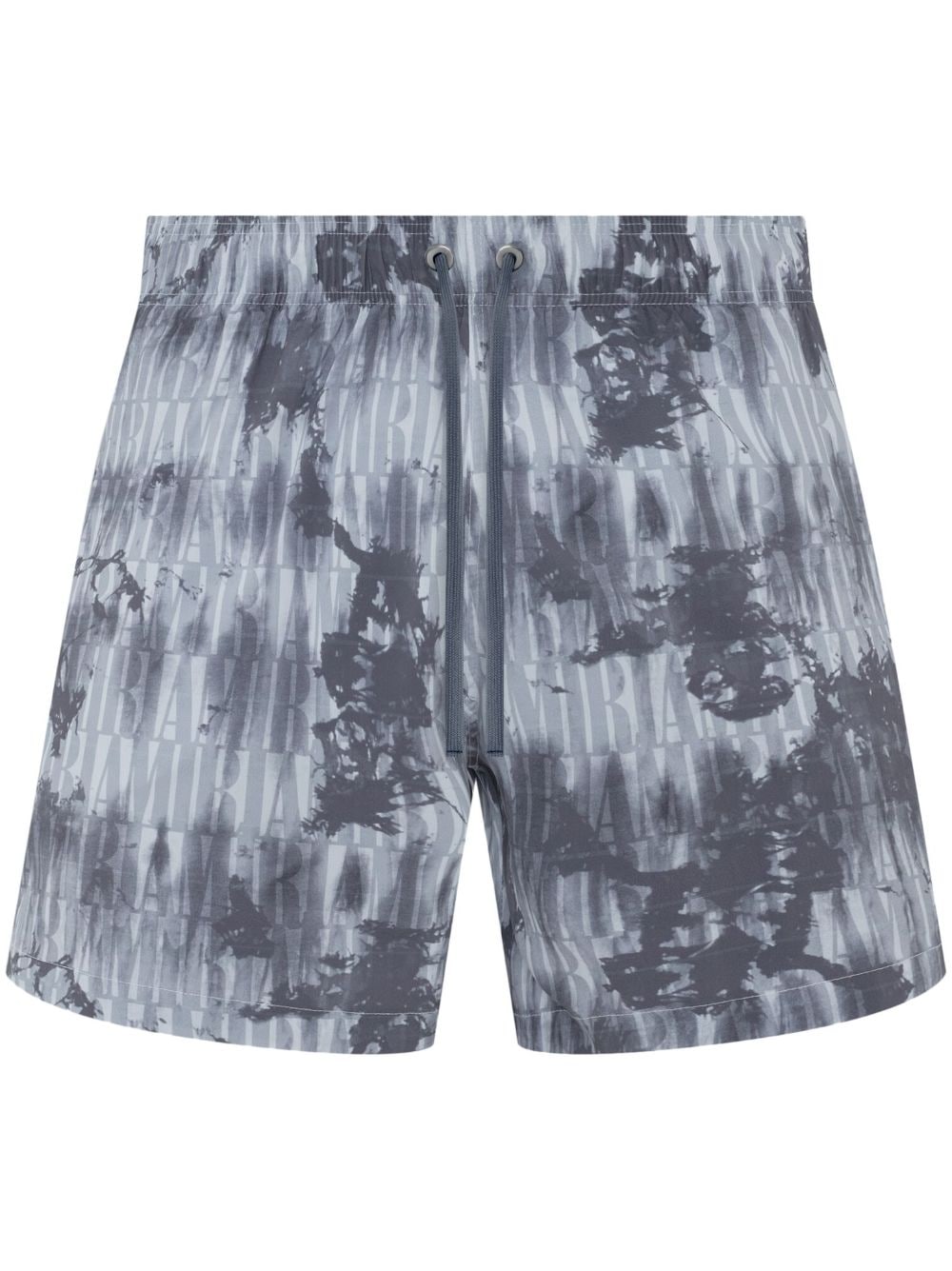 Amiri Tie-dye Pattern Swim Shorts In Grey