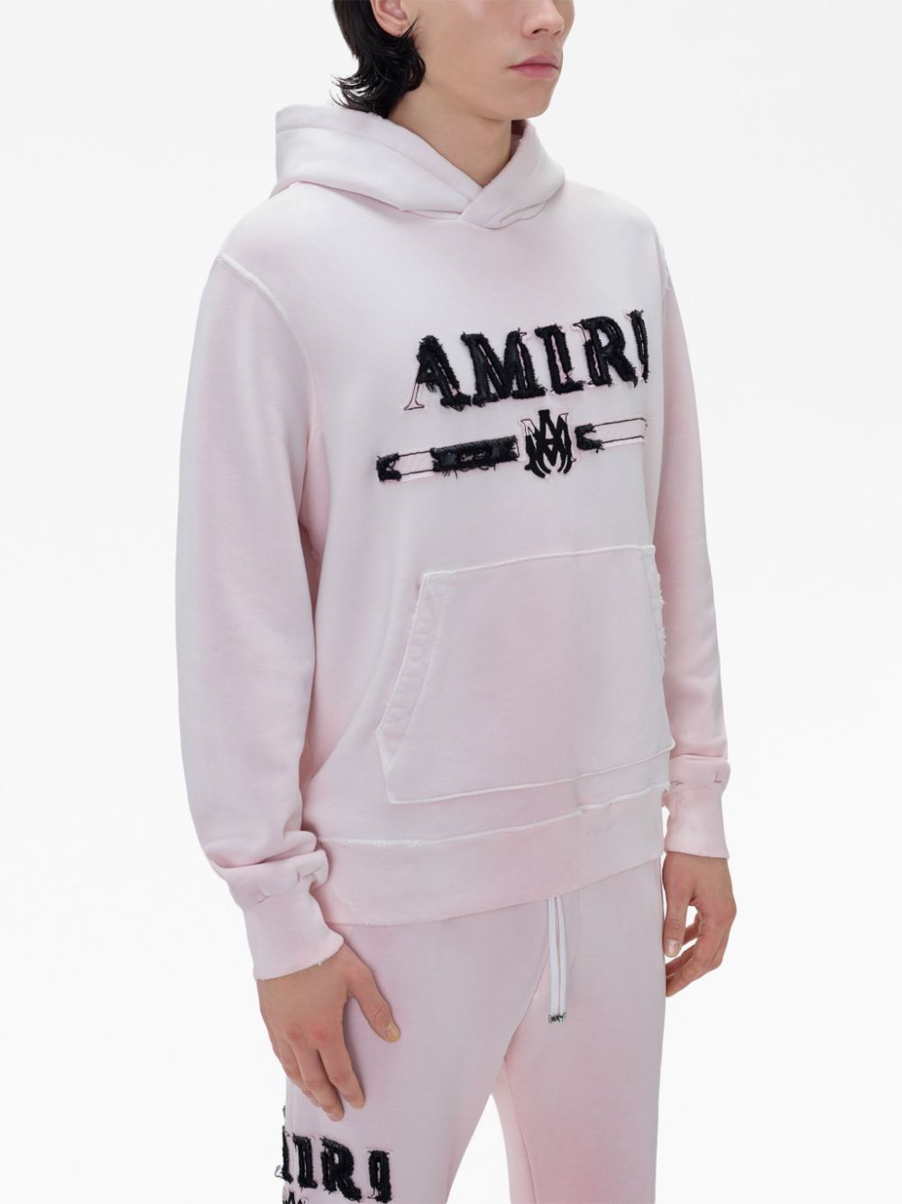 Amiri Monogram-Embroidered Space-Dye Bandana Hoodie