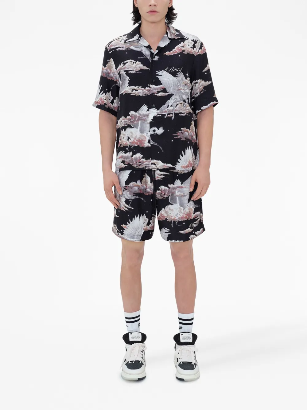 AMIRI Bowlingshirt met print - Zwart