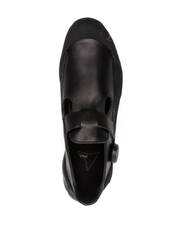 ROA logo-print leather loafers - Black