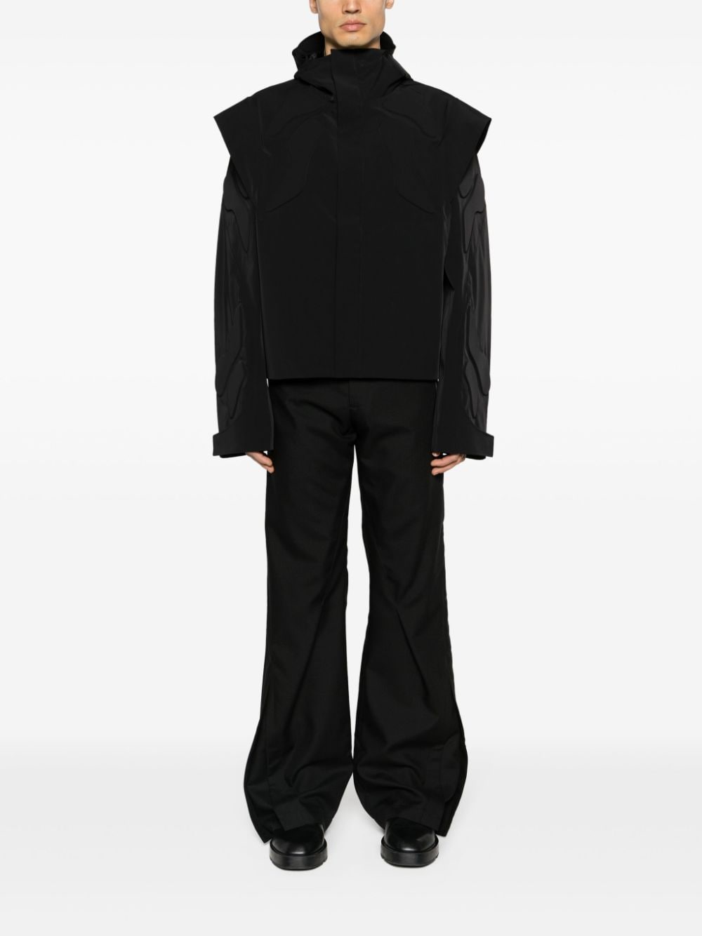 Shop Heliot Emil Amalgamate Pleat-detail Straight-leg Trousers In Black