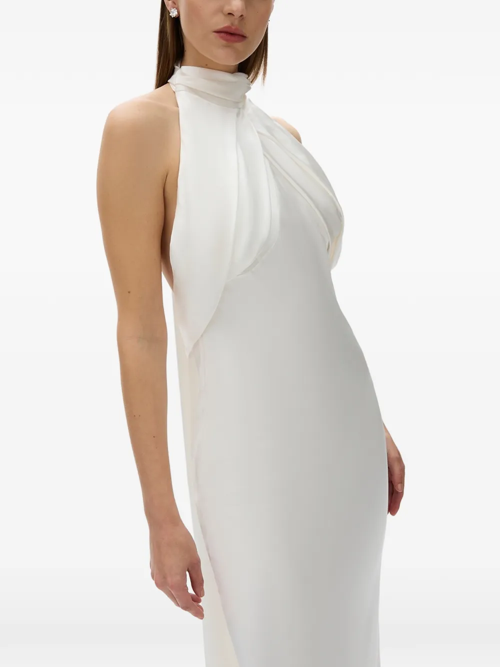 Rachel Gilbert Audrey draped-neck maxi dress - Bianco