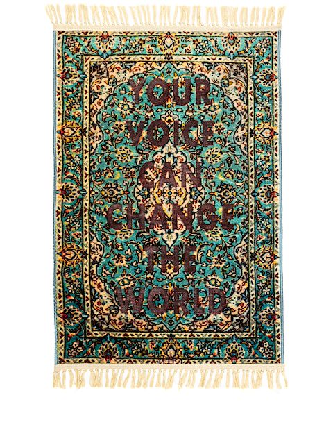 Seletti Burnt Voice mix-print carpet
