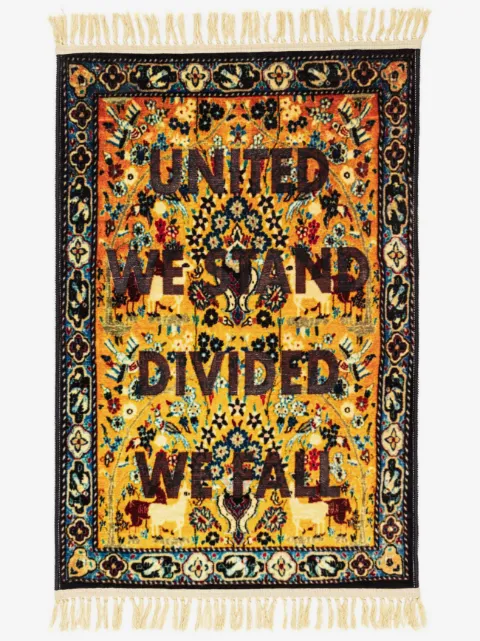 Seletti Burnt United mix-print carpet