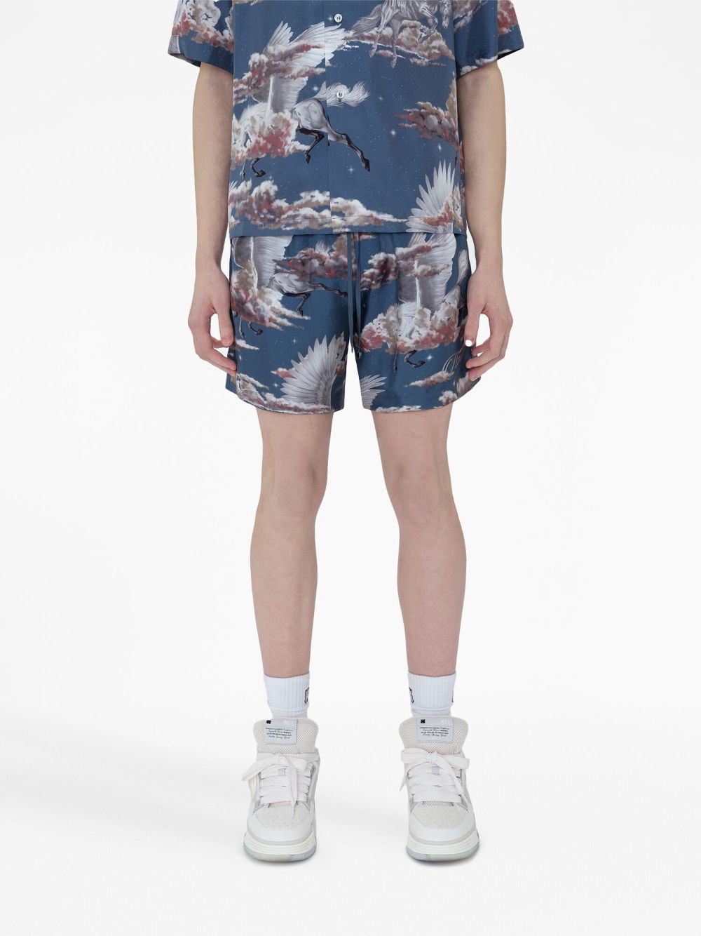 AMIRI Pyjamashorts met print - Blauw