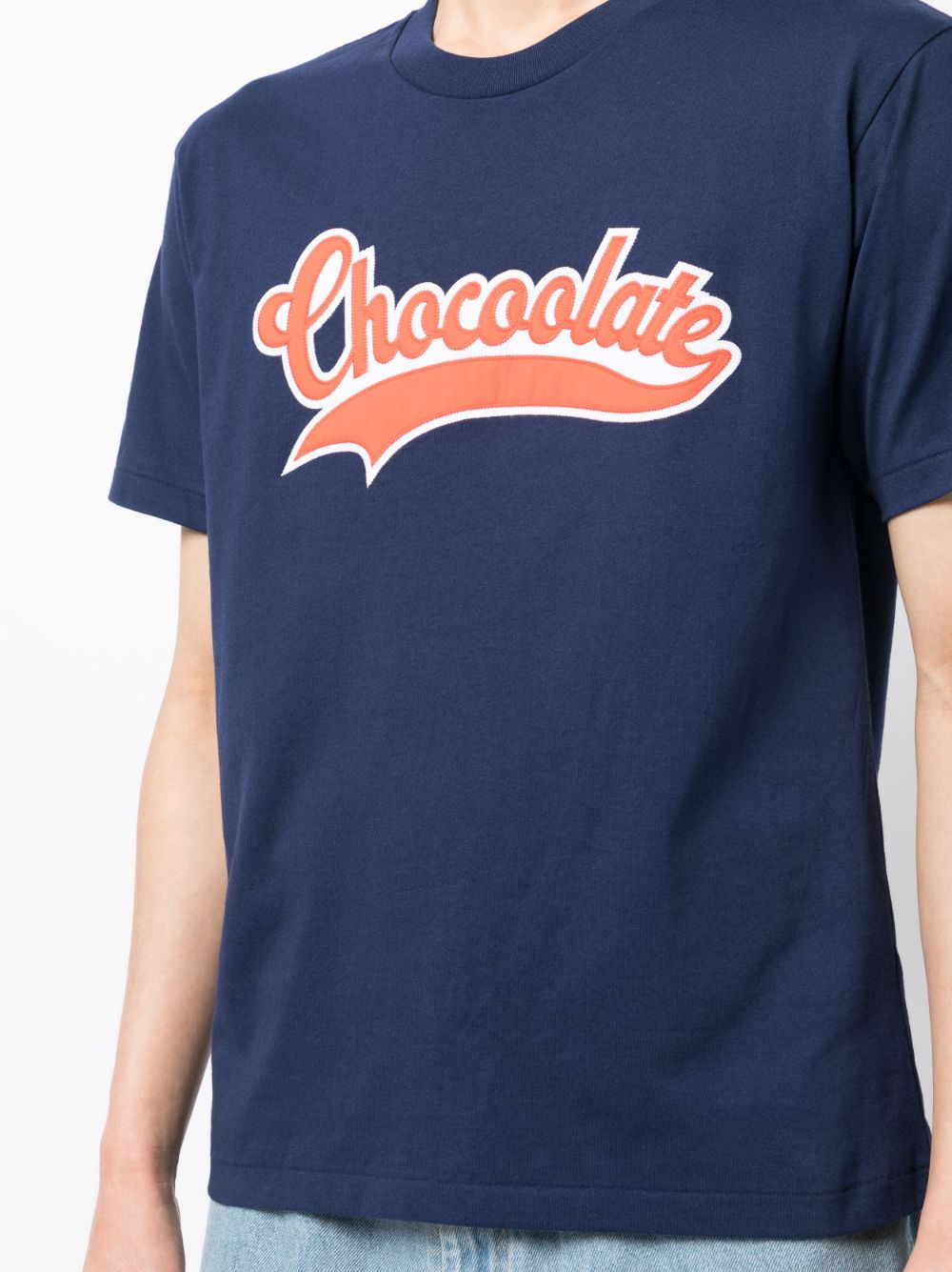 Shop Chocoolate Logo-patch Cotton T-shirt In Blau