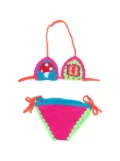 MC2 Saint Barth Kids colour-block crochet-knit bikini set - Pink