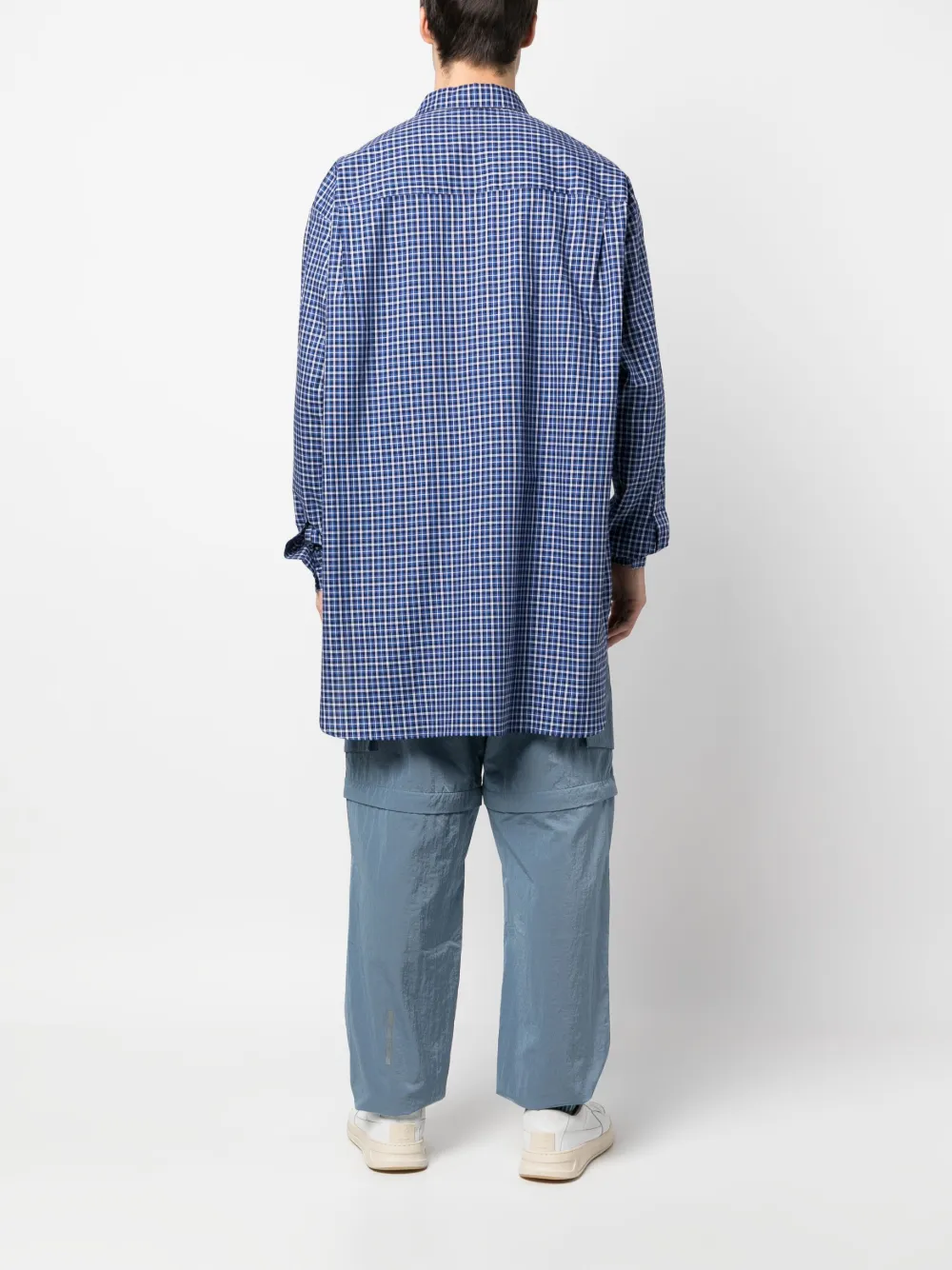 Shop Chloè Nardin Plaid-pattern Oversize Shirt In Blue