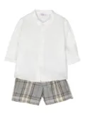 Il Gufo plaid-pattern shirt and shorts - White