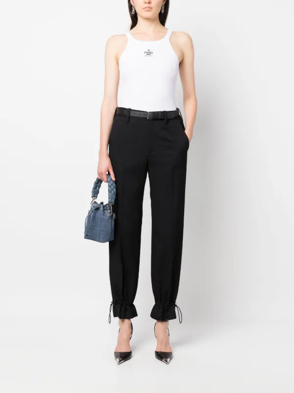 FENDI logo-embroidered Vest Top | White | FARFETCH