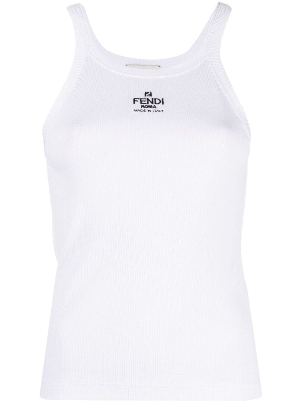 Shop Fendi Logo-embroidered Vest Top In White