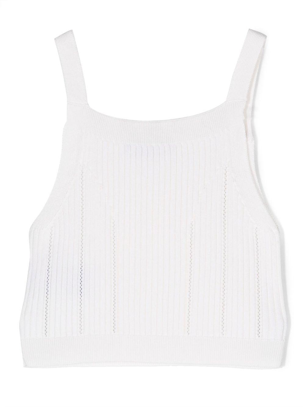 Balmain Kids Ribgebreide top - Wit