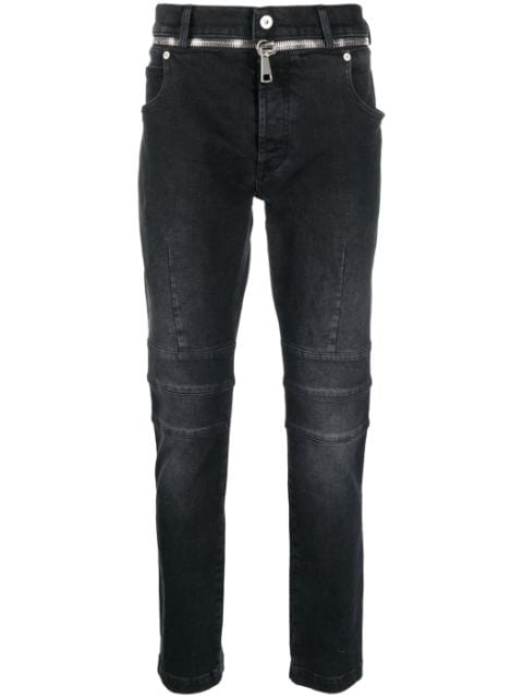 Balmain zipped-belt jeans