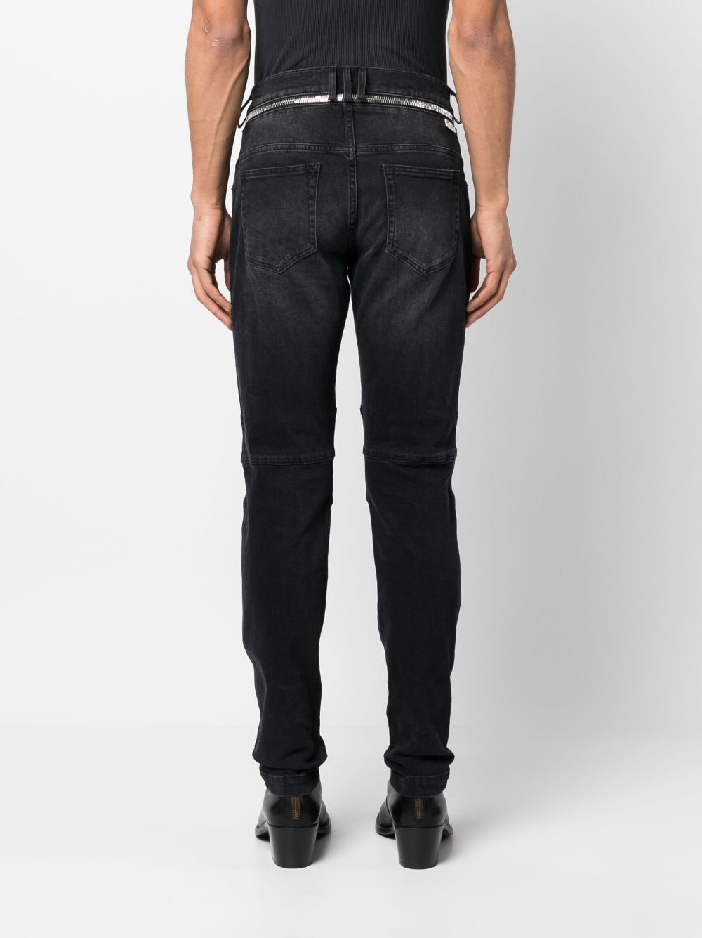 zipped-belt jeans